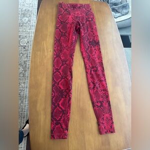 lululemon athletica Red Snake Print Leggings
